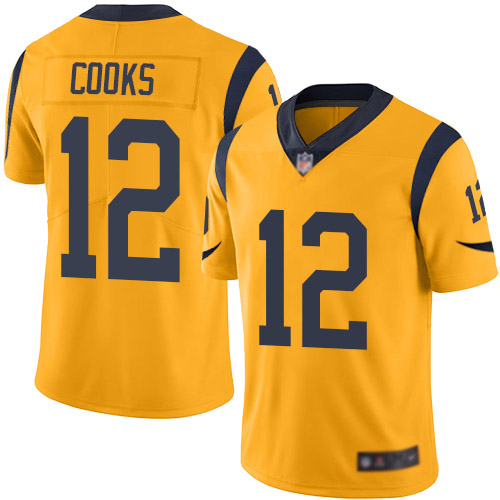 Los Angeles Rams Limited Gold Men Brandin Cooks Jersey NFL Football #12 Rush Vapor Untouchable->youth nfl jersey->Youth Jersey